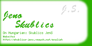 jeno skublics business card